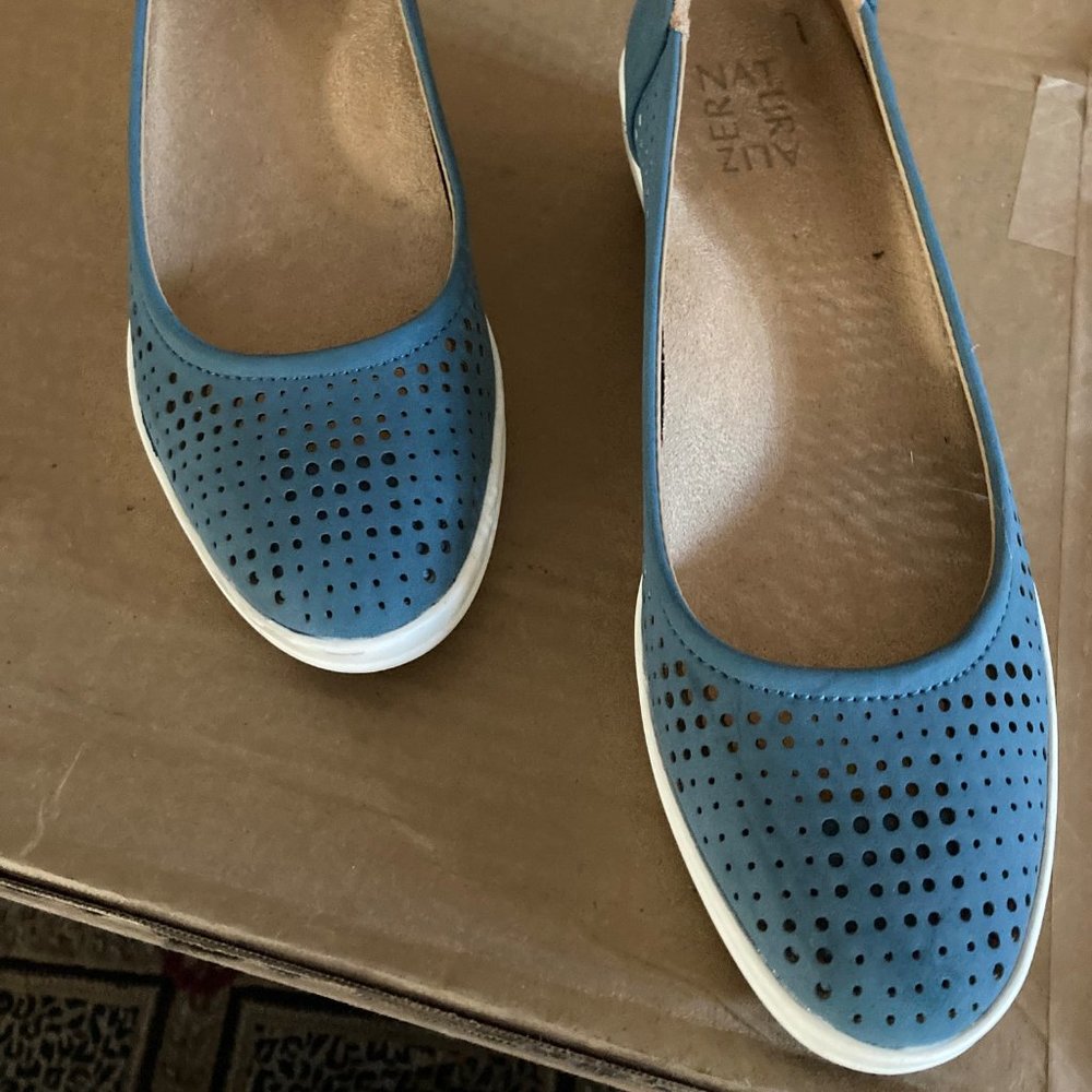 Naturalizer Sam Slip-On Wedges  7.5  Storm Blue